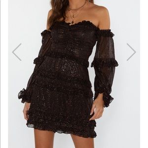 Nasty gal Metallic off shoulder mini dress 2